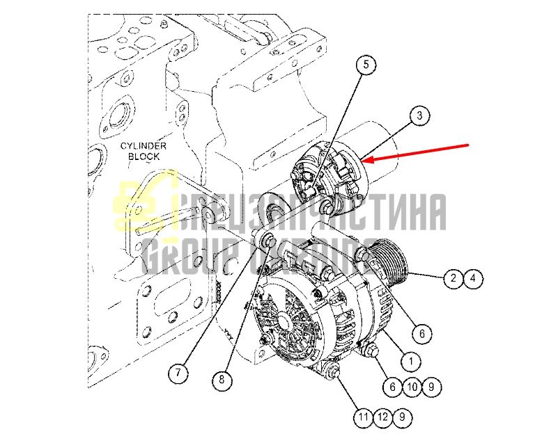 Caterpillar 3441722 Натяжитель ремня для 320, 323