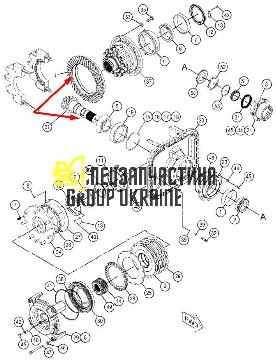 361-9411 Главная (коническая) пара Caterpillar 740