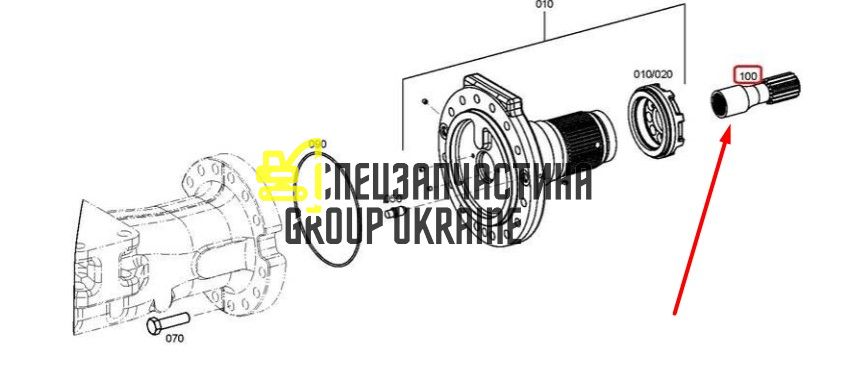 3849873 (4472347040) Вал солнечной шестерни Caterpillar, ZF