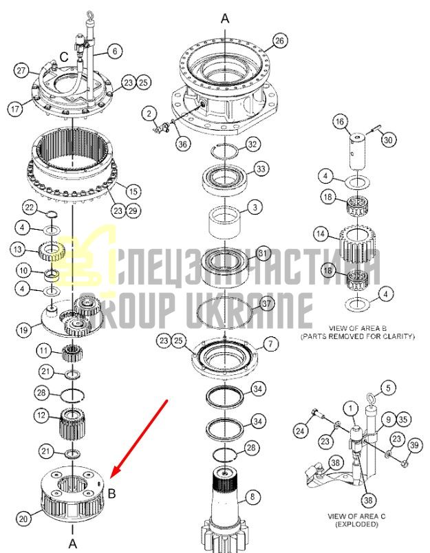 418-7235 Вторая планетарная передача поворотного редуктора CAT 349D2