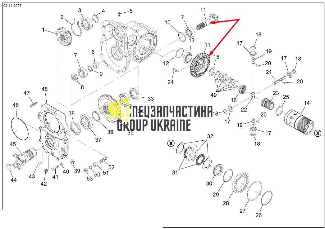 449-2358 Главная (коническая) пара Caterpillar TH255