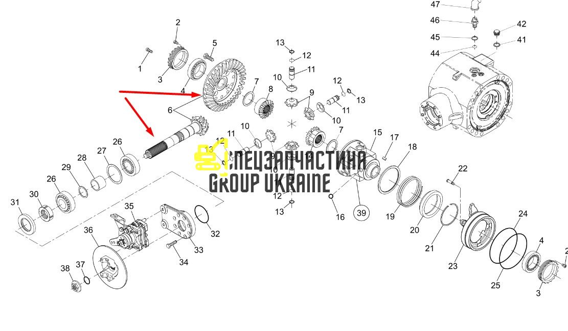 453-2342 Главная (коническая) пара Caterpillar 910, 914