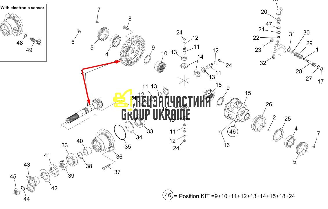 453-2361 Головна (конічна) пара Caterpillar 910K, 914K