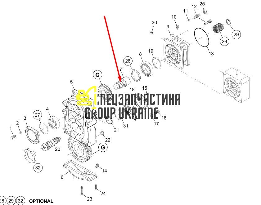 4532386 Входной вал Caterpillar 910