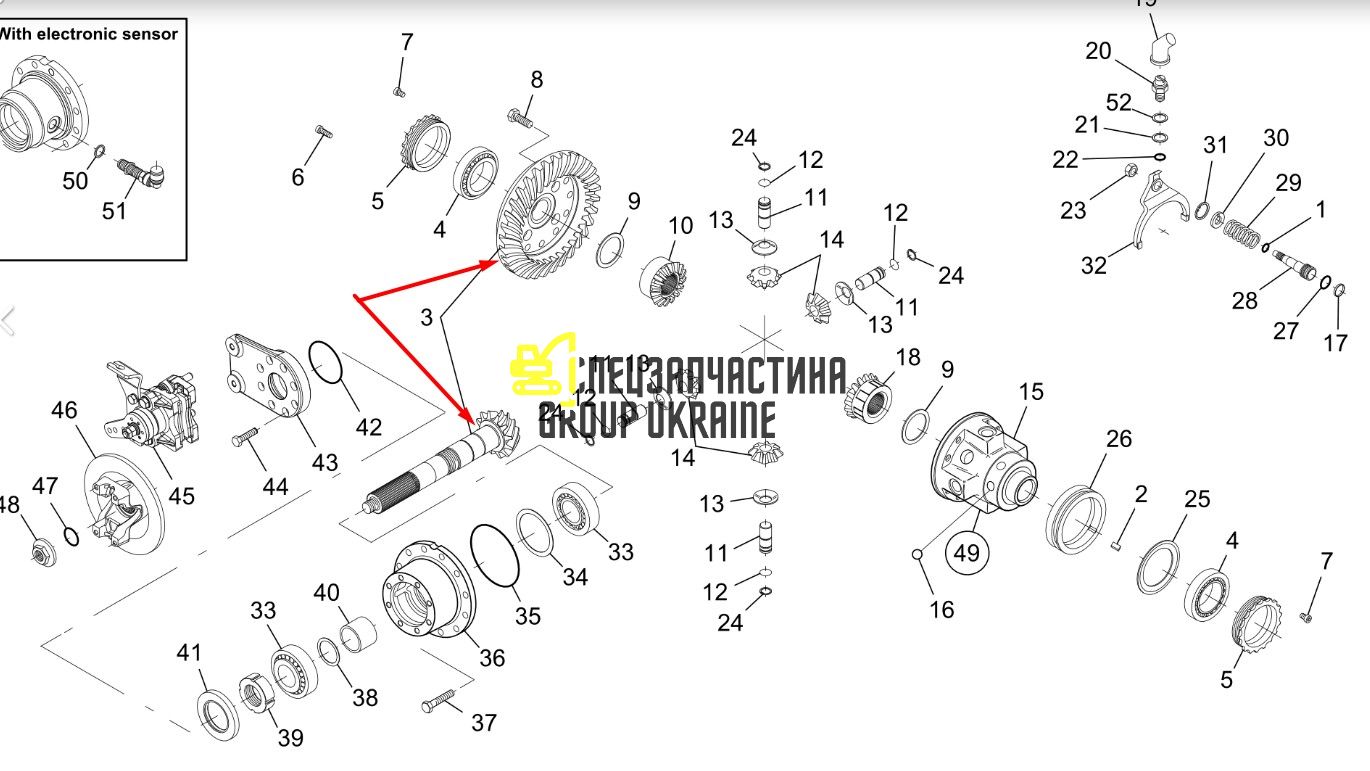 453-2402 Главная (коническая) пара Caterpillar 910K