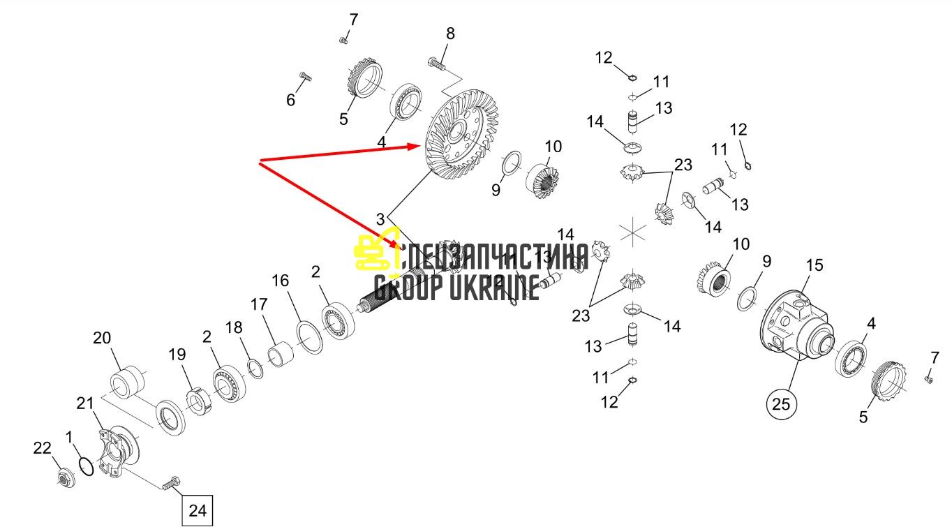 458-5996 Главная (коническая) пара Caterpillar TH417