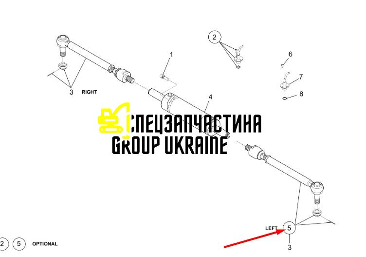458-6146 Рулевая тяга Caterpillar