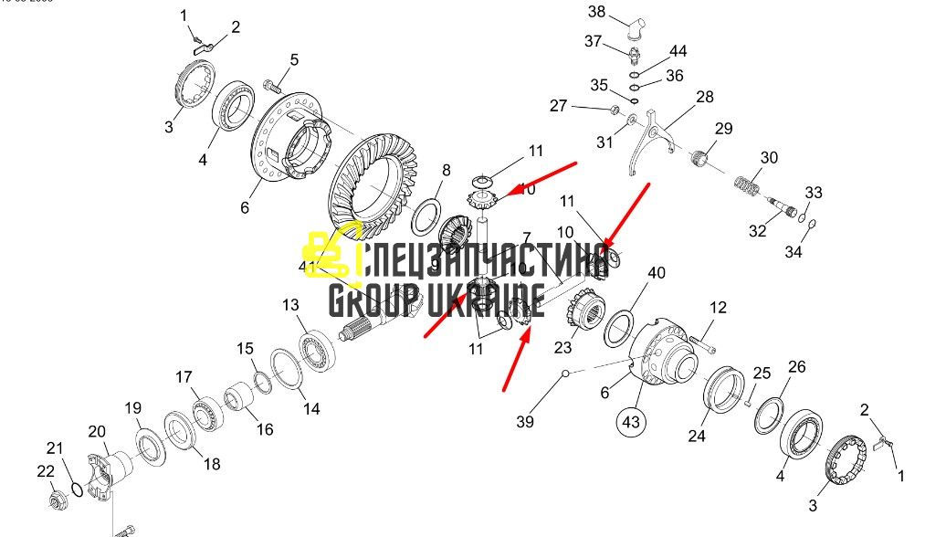 2990822 Шестерня дифференциала Caterpillar T943
