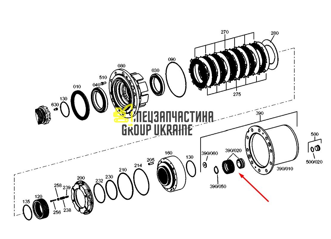 490-0411 Планетарная передача Caterpillar 416, 420