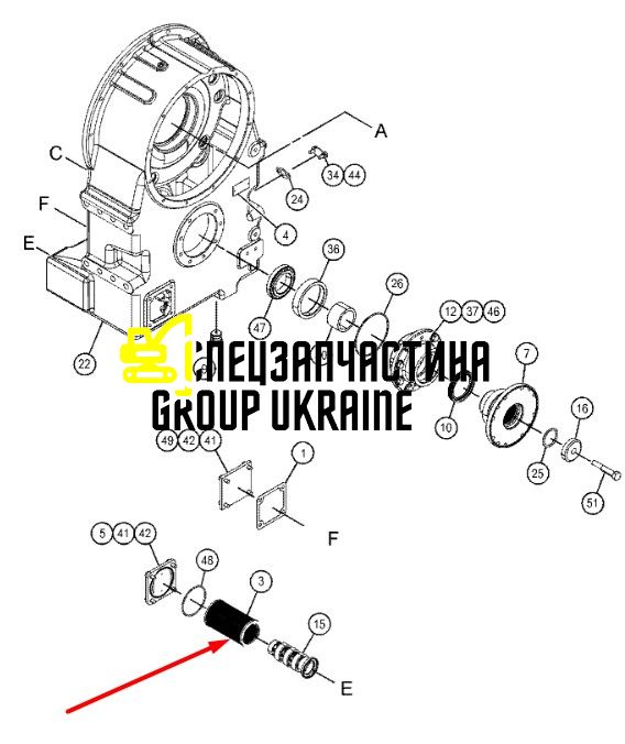 4s-8598 (Hf35545) Фильтр трансмиссии (сетка) Caterpillar D6