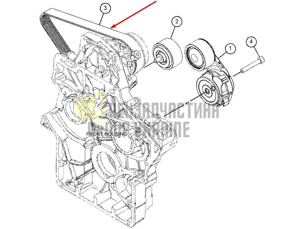 Купить Caterpillar 569-2606, 5692606 Ремень двигателя