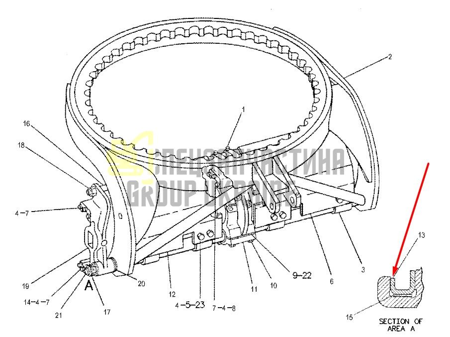 5t8366 Накладка поворотного круга, короткая Caterpillar 12H, 160H, 140H
