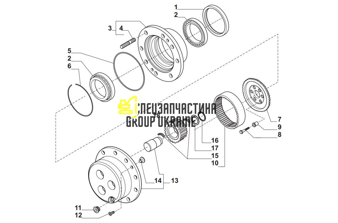316-8110 (066285) Корпус бортового (планетарного) редуктора Caterpillar, Carraro