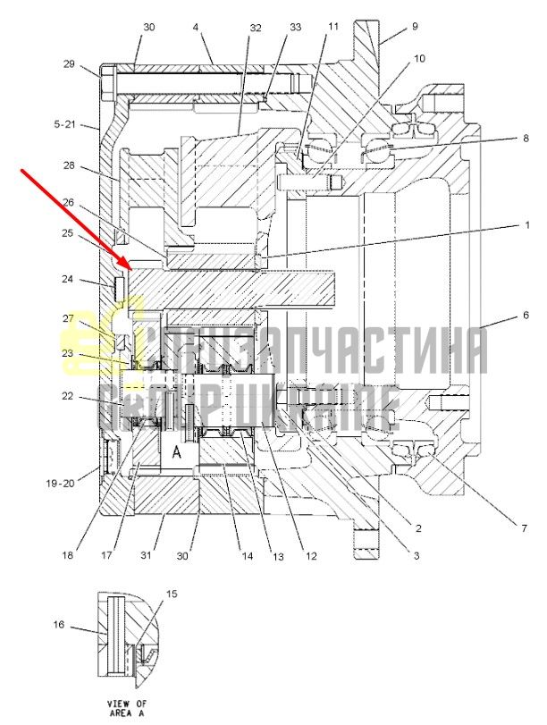 5260043 Вал редуктора хода Cat
