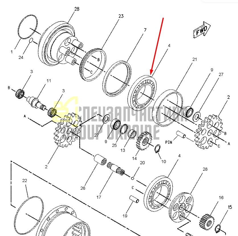 Подшипник главной передачи 7I-2372 для Caterpillar 307B