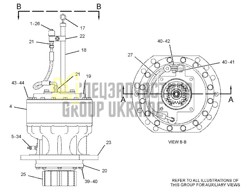 7Y-1238 Первая планетарная передача поворотного редуктора CAT 345D/349D