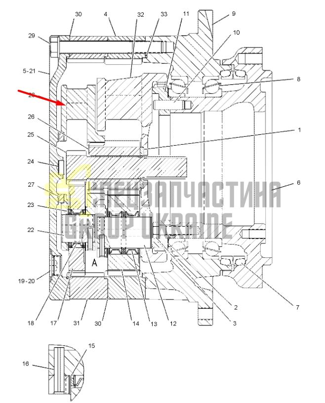 7Y-1432 Водило (первая планетарная передача) Caterpillar CAT 315C 318B