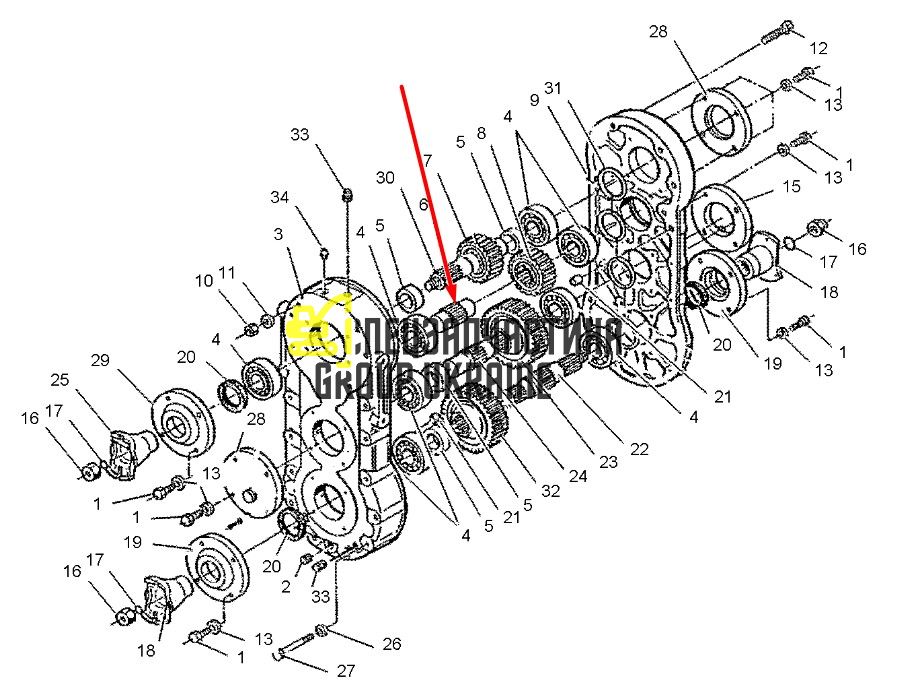 8I4434 Вал шестерни Caterpillar TH83