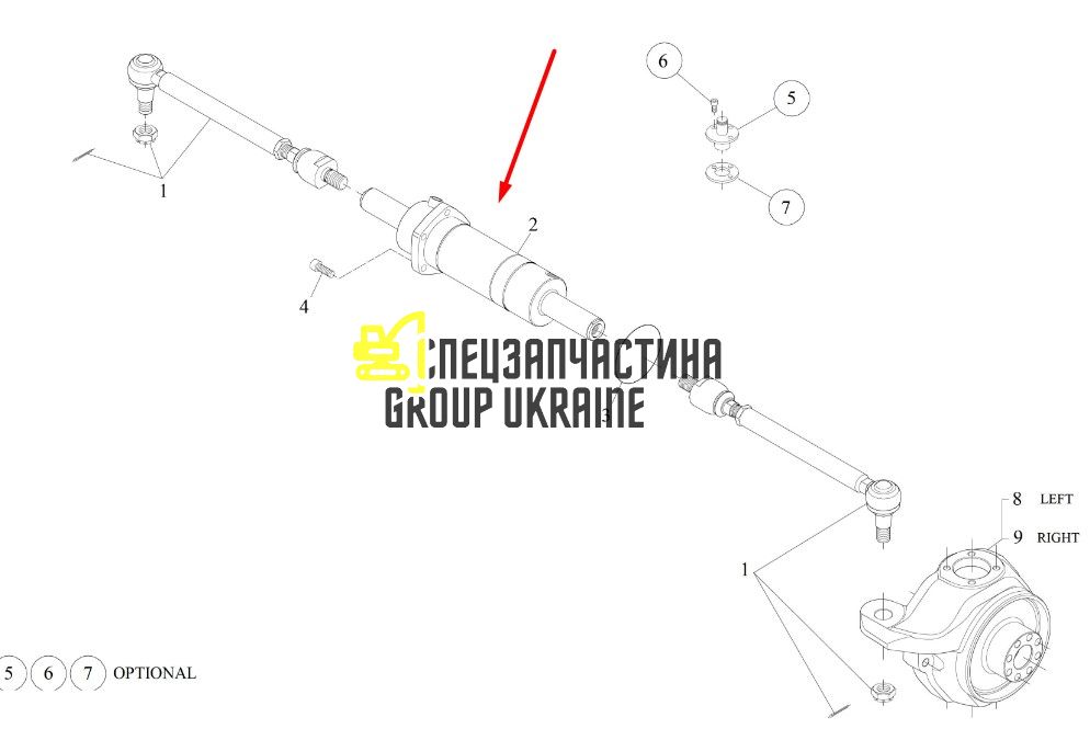 8I3892 Цилиндр рулевого управления Caterpillar TH83