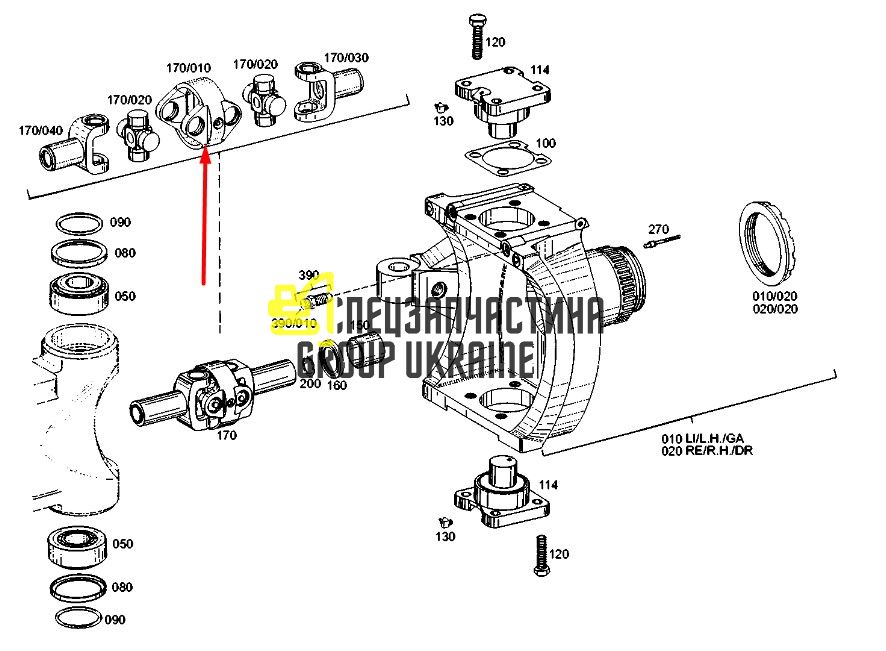 1217657 (0501206521) Шарнир полуоси Caterpillar, ZF