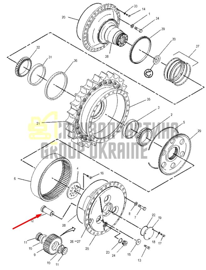 9G9183 Палец сателлита Caterpillar D6H