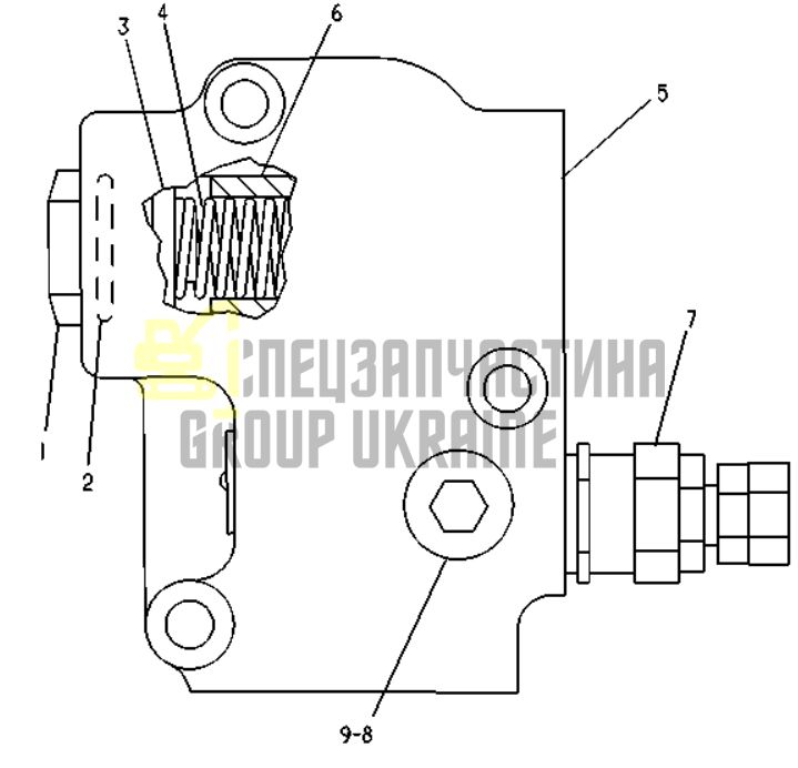 Caterpillar 9T1082 Клапан перевантаження для екскаваторів 215, 225
