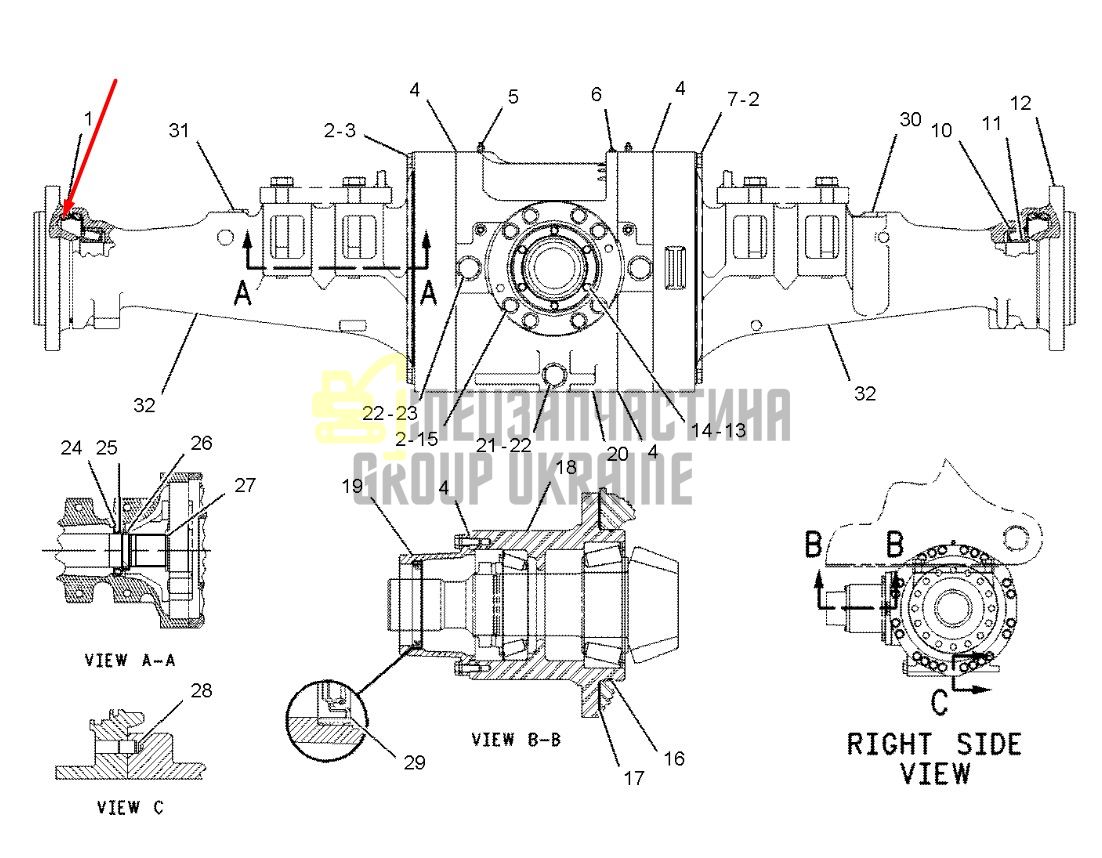 Сальник бортового редуктора 205-30-00052 Komatsu D475-A5 даукон, уплотнение