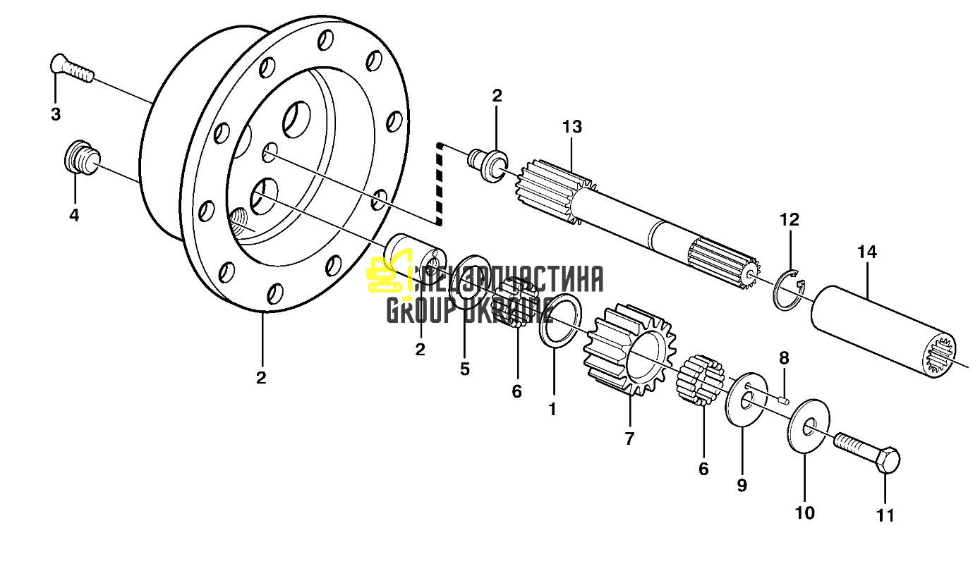 6193412M91 (066570) Корпус планетарного (бортового) редуктора TEREX