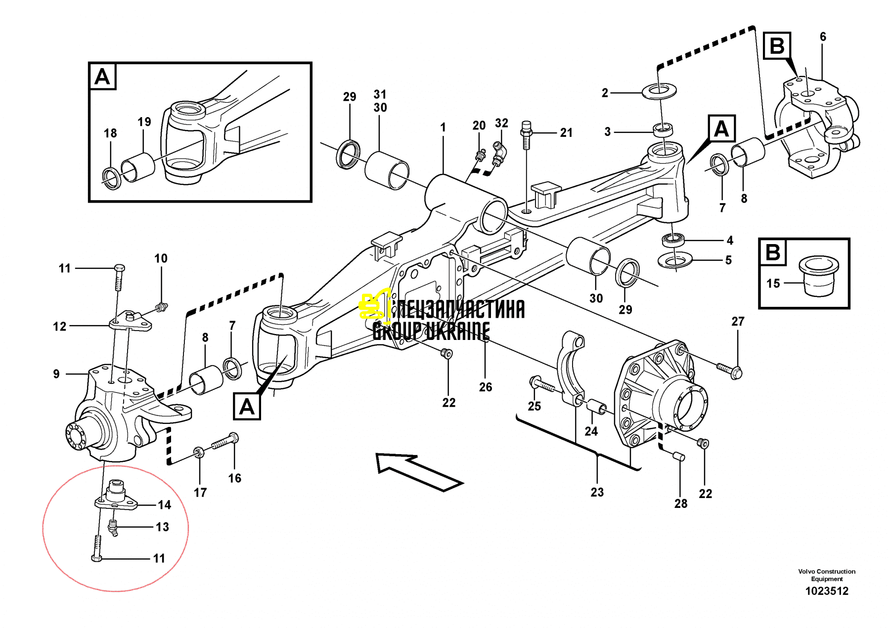 128881 Шкворень нижній Carraro (карраро)