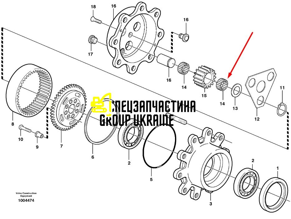 Иголка (ролик) подшипника 028299 CARRARO