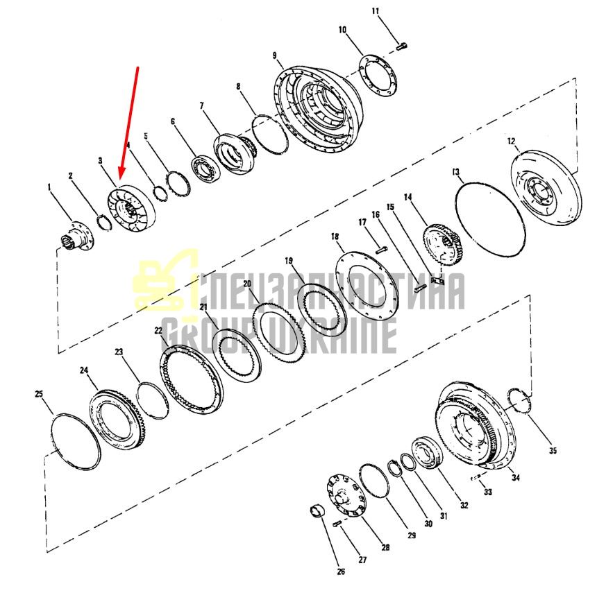 233058 Реактор гидротрансформатора Dana Spicer C320, C330, C270, CL270, 28000, 32000
