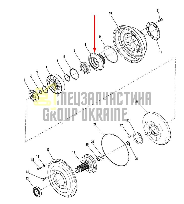 237232 Ступица ротора Dana Spicer C320, C330, C270, CL270, 28000, 32000