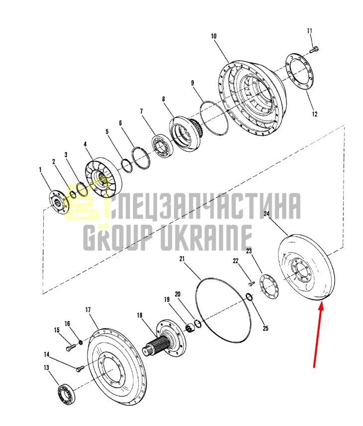 240467 Турбина Dana Spicer C320, C330, C270, CL270, 28000, 32000