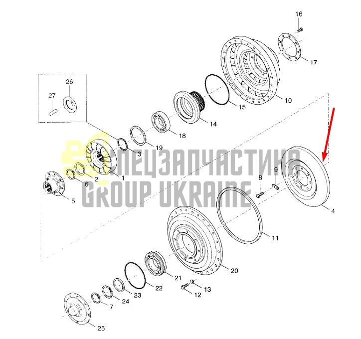 247094 Турбина Dana Spicer C5000, CL5000, 34000, 36000, 40000, TE27, TE32