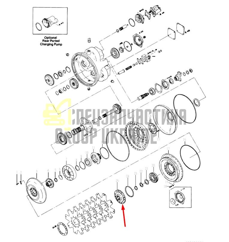 249181 Передняя крышка конвертора Dana Spicer C5000, CL5000, 34000, 36000, 40000, TE27, TE32