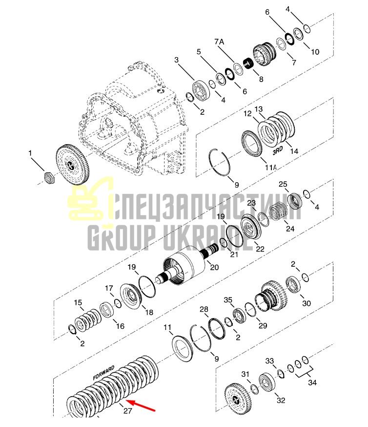 4207140 Диск фрикционный стальной Dana Spicer TE13, TE17