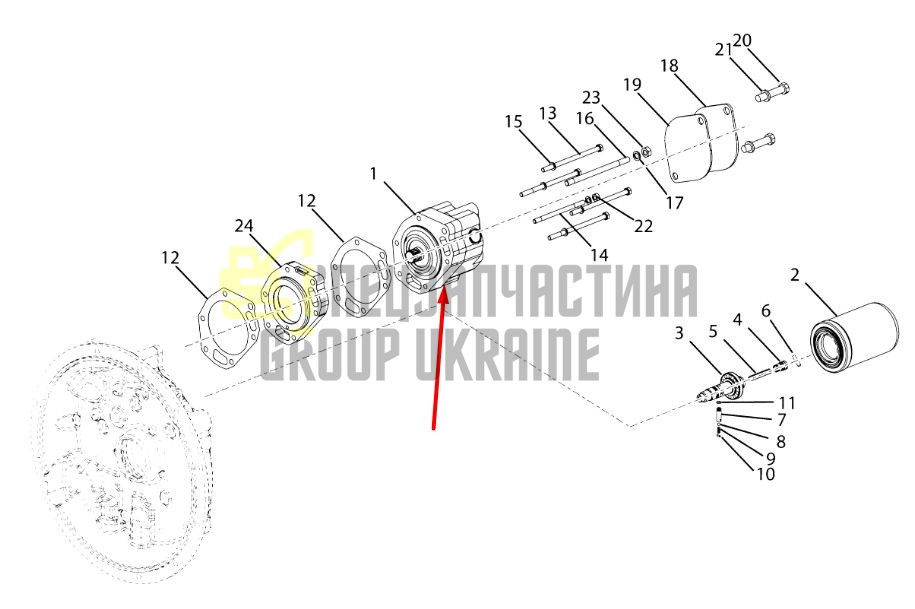 4212354 (246495) Масляный насос КПП Dana Spicer T12000 / VDT12000
