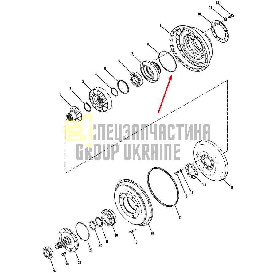 60K40624 Уплотнительное кольцо DANA Spicer 32000, C270, C320, C330, HR32, TE15