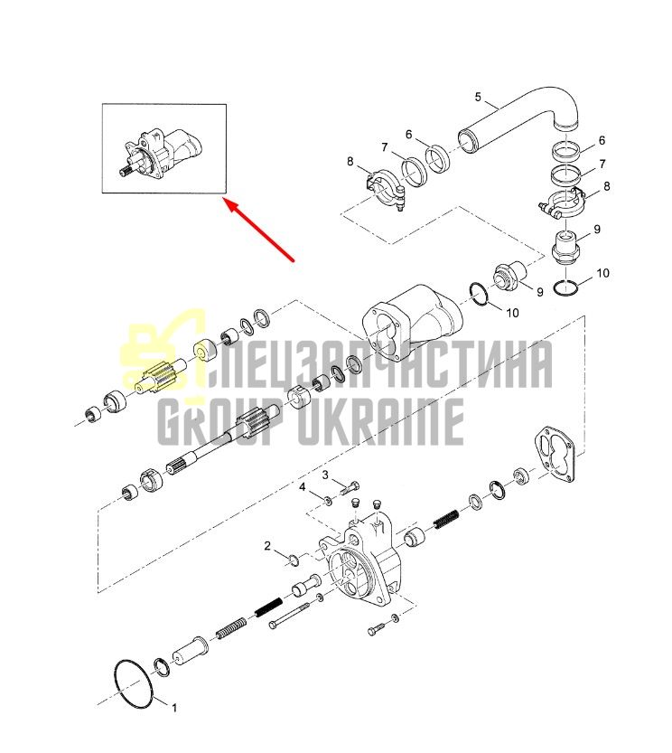 69036594 Масляный насос + клапан КПП Dana Spicer T40000