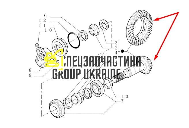 065472 Главная (коническая) пара Z=12/32 Carraro