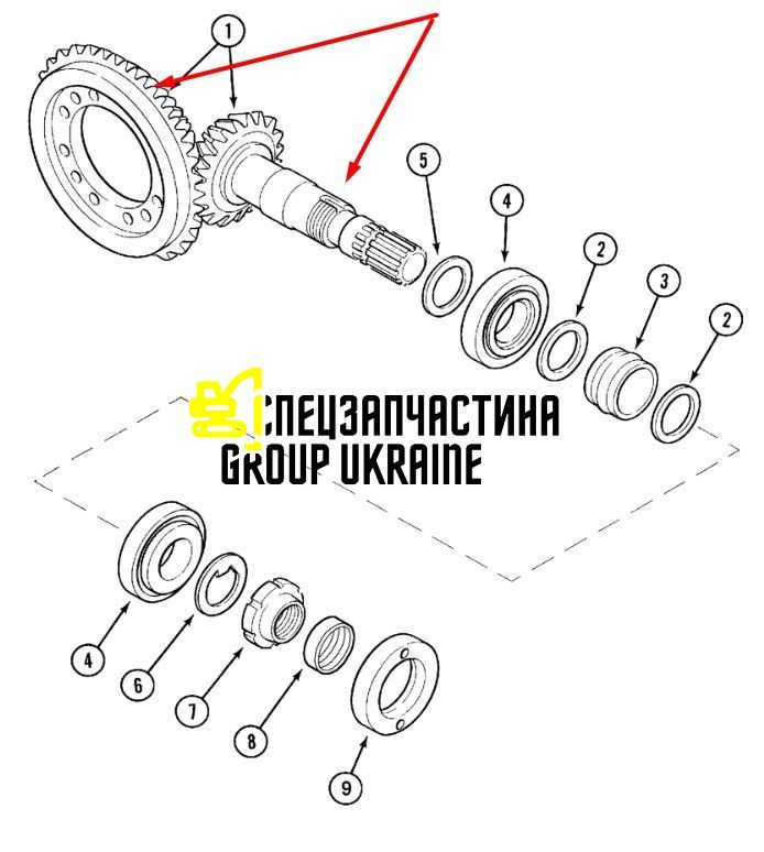 066872 Главная (коническая) пара Z=9/32 Carraro