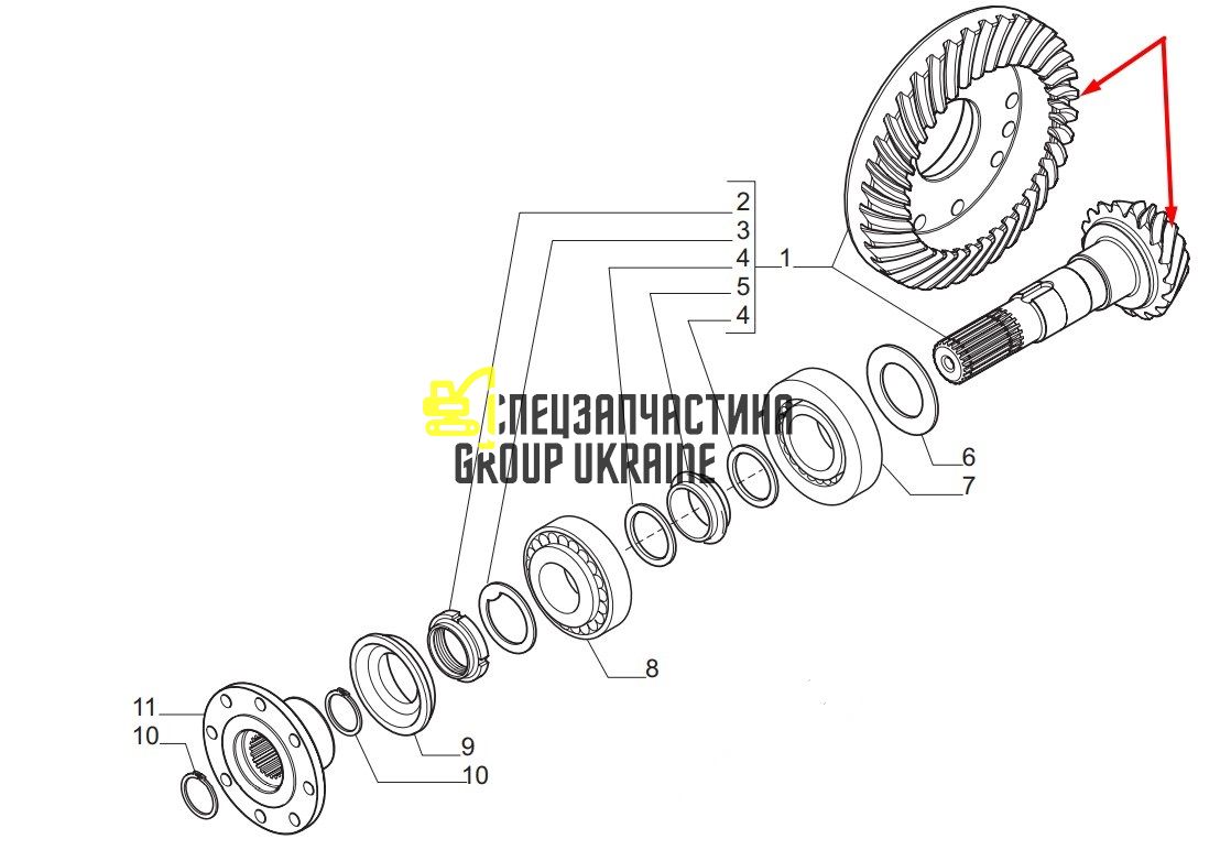 068281 (0.900.0108.0) Главная (коническая) пара Z=14/37 Carraro