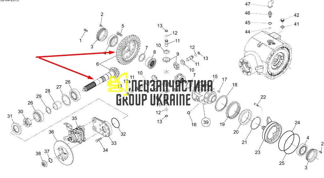07.0709.0372 Главная пара (планетарка+хвостовик) Genie