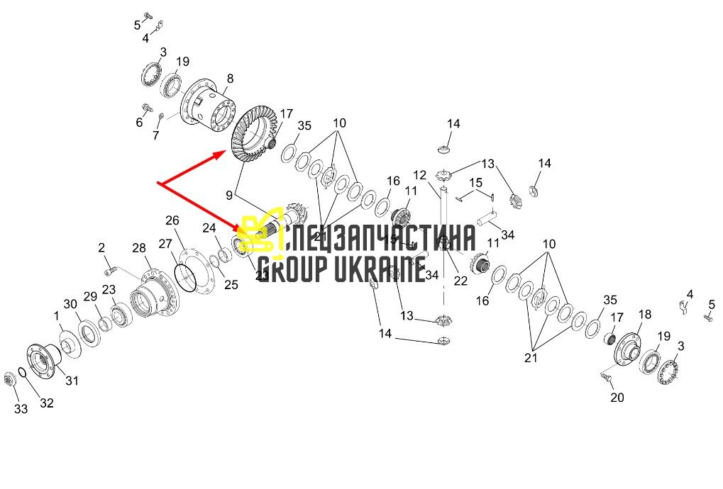 1000058613 Главная пара (планетарка+хвостовик) Kramer