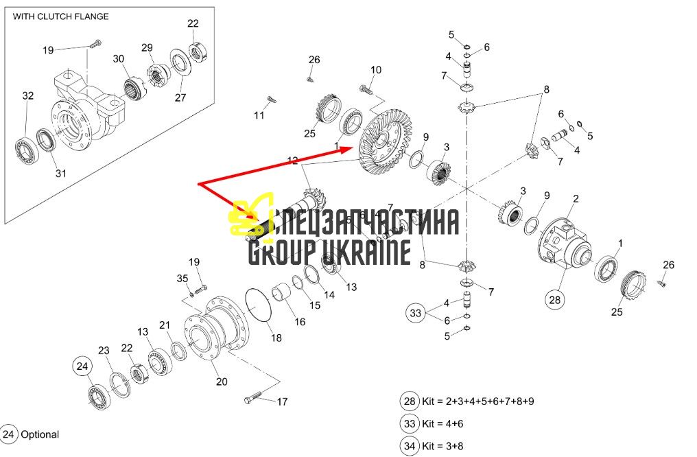 10045221 Главная пара (планетарка+хвостовик) Gehl