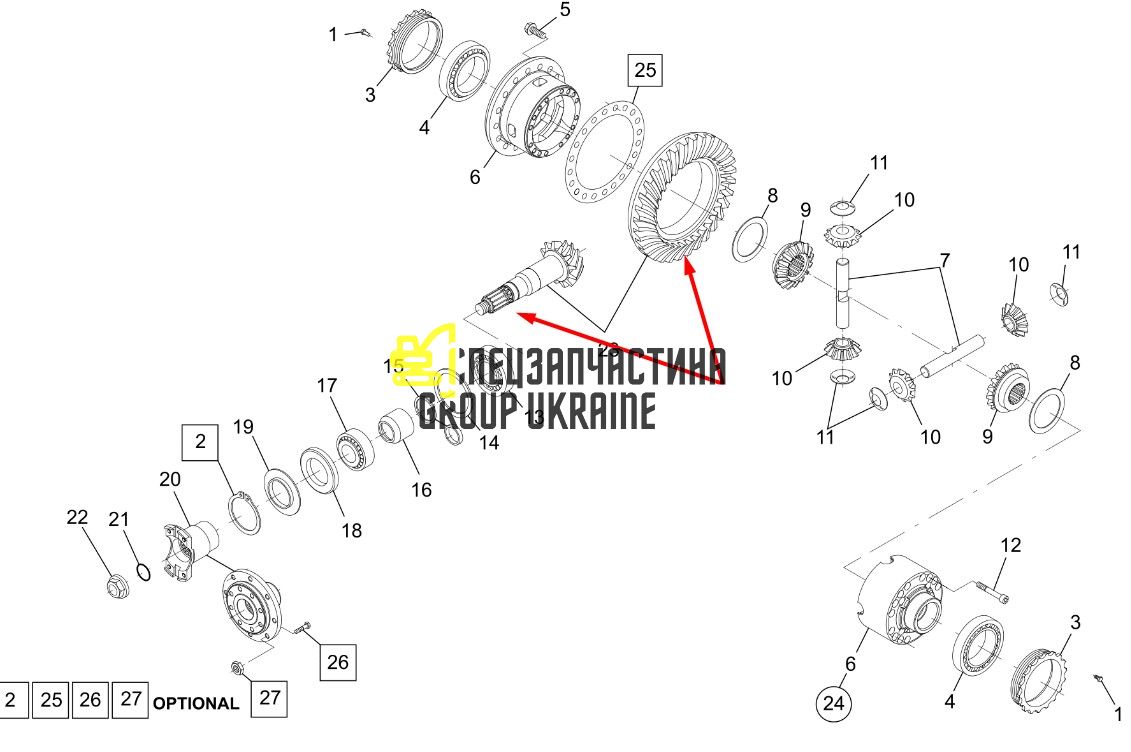 10410896 Главная (коническая) пара Liebherr