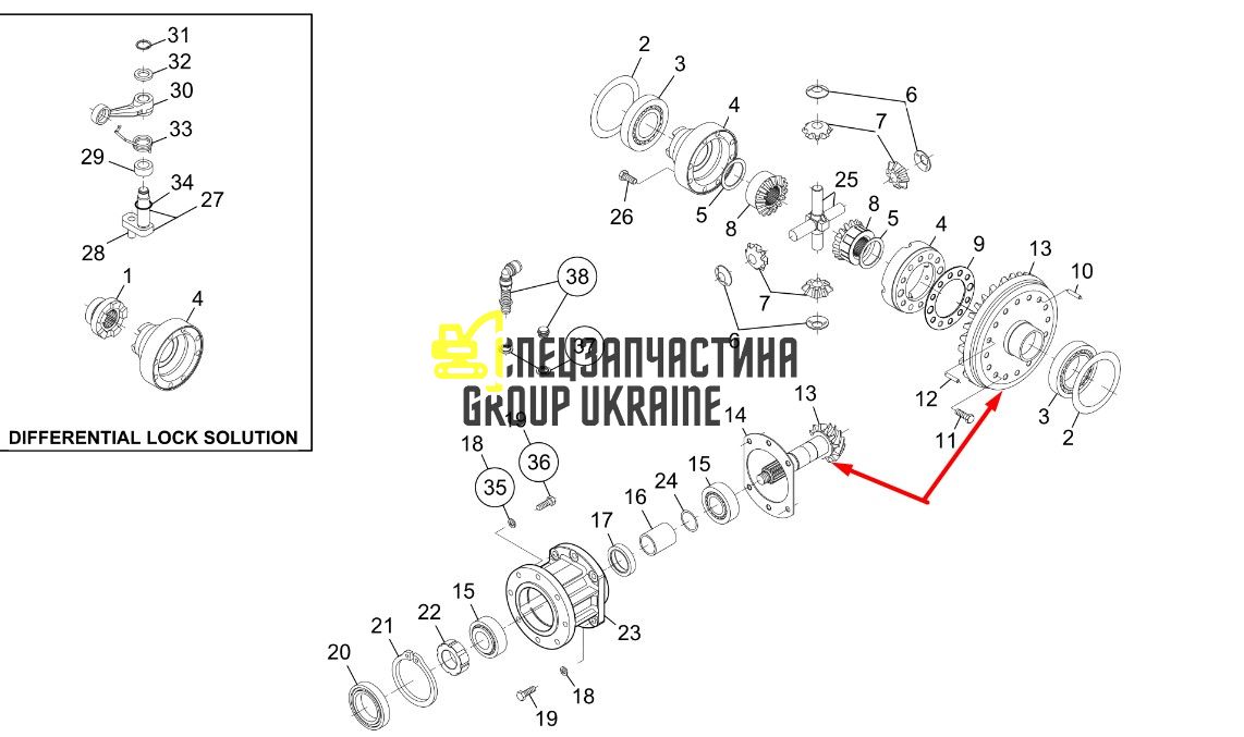 107745 Главная (коническая) пара Manitou