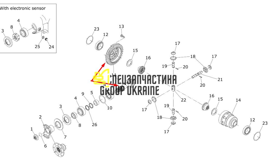 111.04.500.06 Главная (коническая) пара Dana Spicer