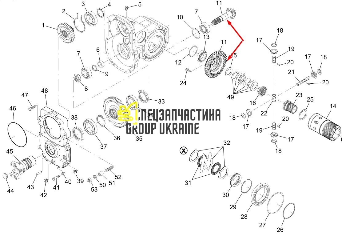 111.04.500.07 Главная (коническая) пара Dana Spicer