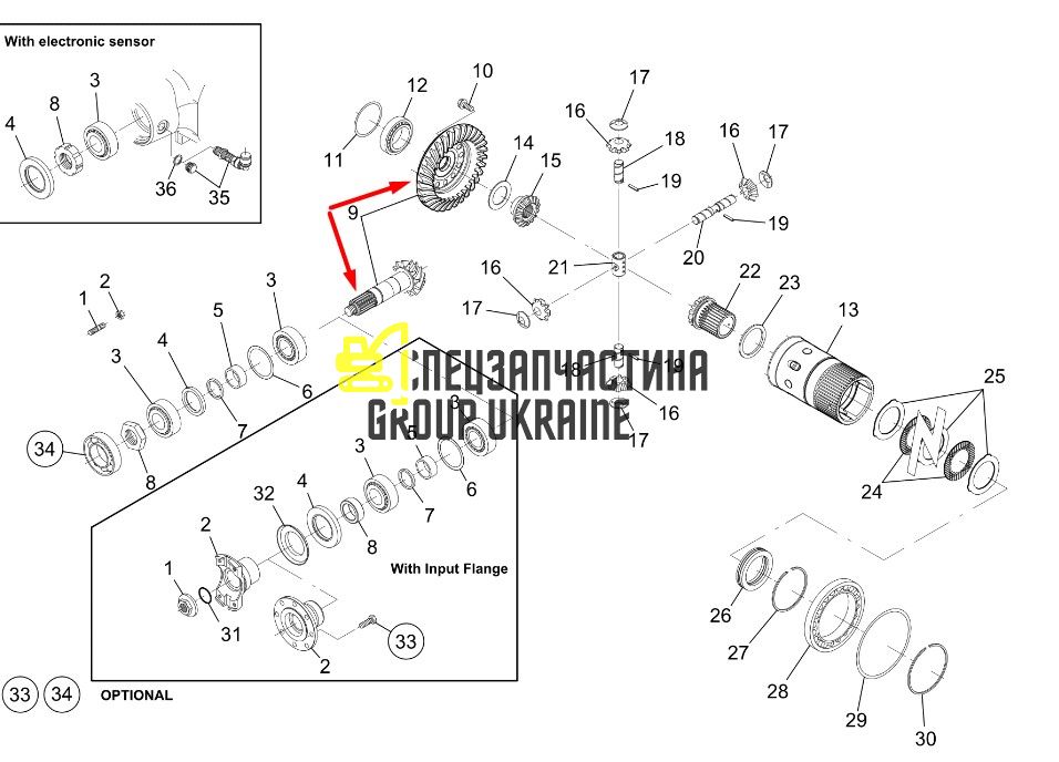 111.04.500.09 Главная (коническая) пара Dana Spicer